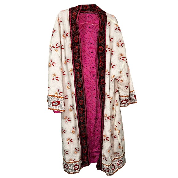 J.Jill Other - J.Jill Pure Jill Womens Kimono Robe XS/S Floral Block Print Duster Pink Cream